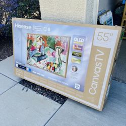 Hisense - 55" Class S7 Series CanvasTV 4K QLED TV with Hi-Matte Display and UltraSlim Wall Mount  Brand New In Box  Delivery