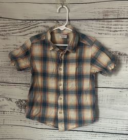 Wrangler Blue and Orange Plaid Button Down Shirt size 5