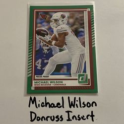 Michael Wilson Arizona Cardinals WR Donruss Short Print Insert Card.