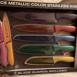 Cuisinart Metallic Knife Set 7 Piece with Sheaths for Sale in
