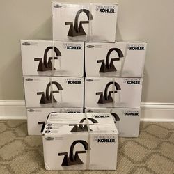 KOHLER Katun 4 in. Centerset 2-Handle Bathroom Faucet in Matte Black