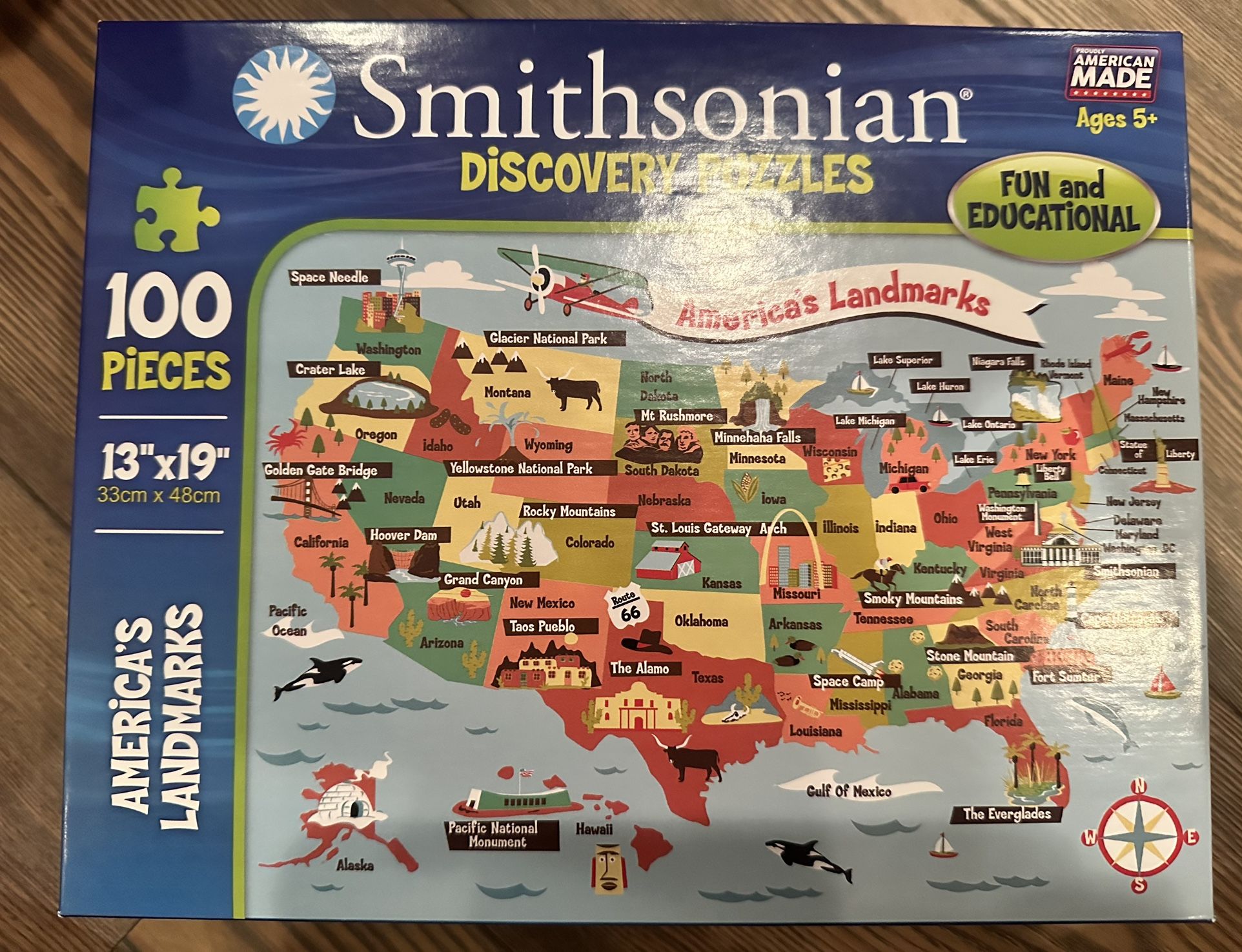 Smithsonian Discovery Puzzles - America’s Landmarks 100 Pieces
