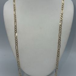  14kt Yellow Gold Solid Figaro Link Chain