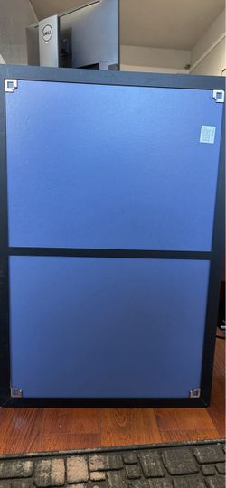 Blue Fabric Bulletin Board with Black Frame