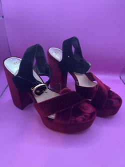 Circus by Sam Edelman Burgundy and Black Velvet Platform Heels