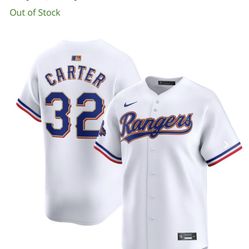 Nike Men's Texas Rangers Evan Carter White 2024 Gold Collection Limited Player Jersey