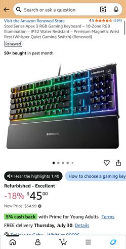 Steel Series Apex 3RGB