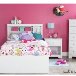 South Shore Vito Twin Bookcase Headboard Only - Pure White