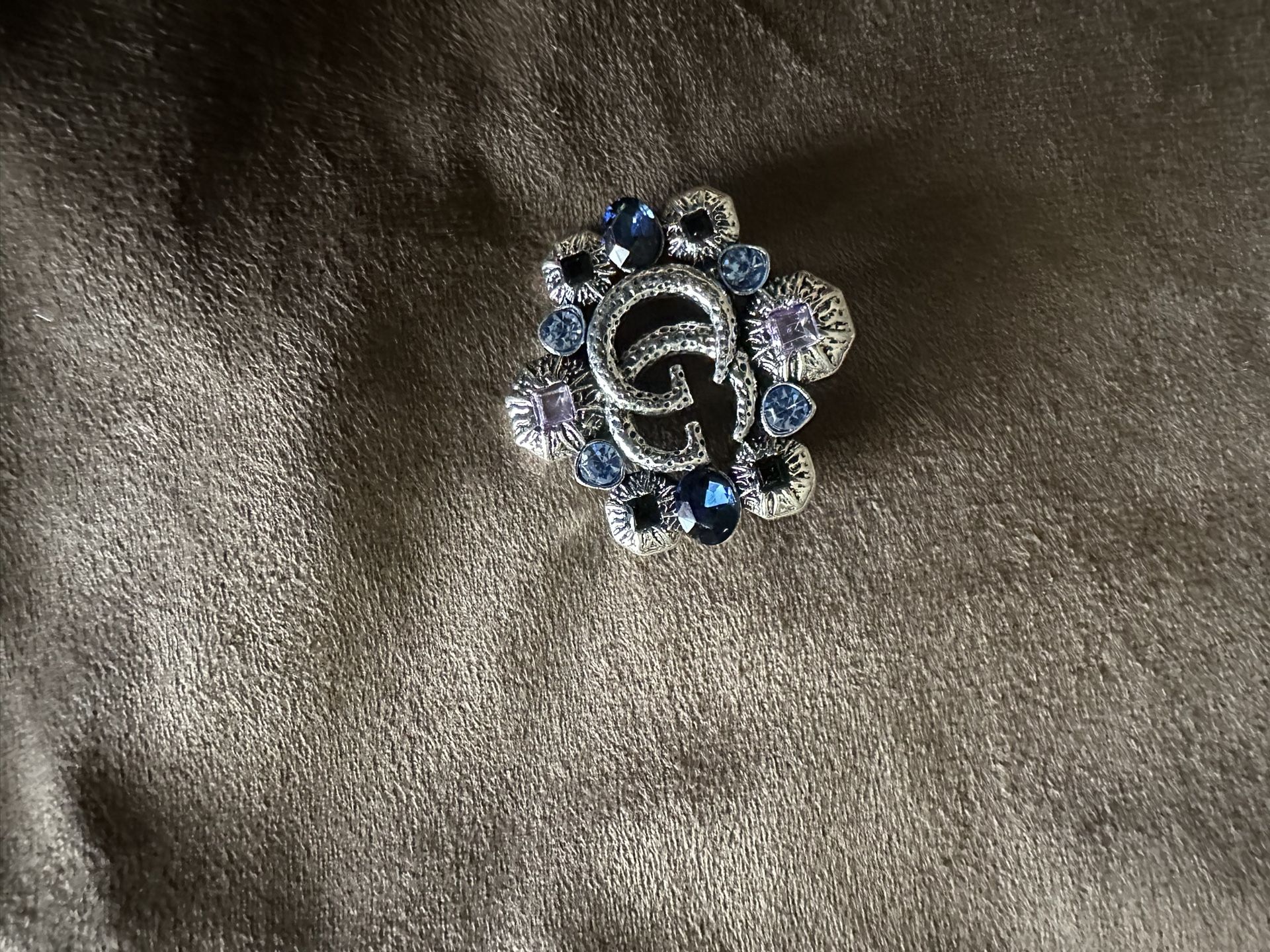 GG Brooch Silver/blue