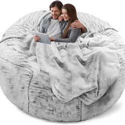 Bean Bag Chair Cover(Cover Only,No Filler),Big Round Soft Fluffy PV Velvet Washable Lazy Sofa Bed Cover for Adults,Living Room Bedroom Furniture Outsi