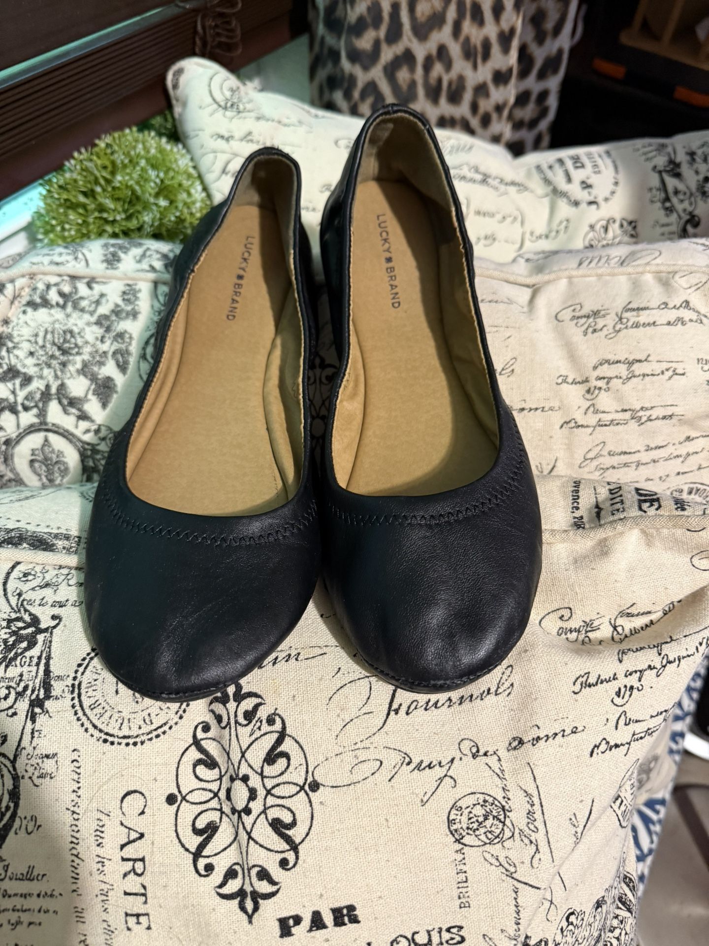 Lucky Brand Leather Black Flats