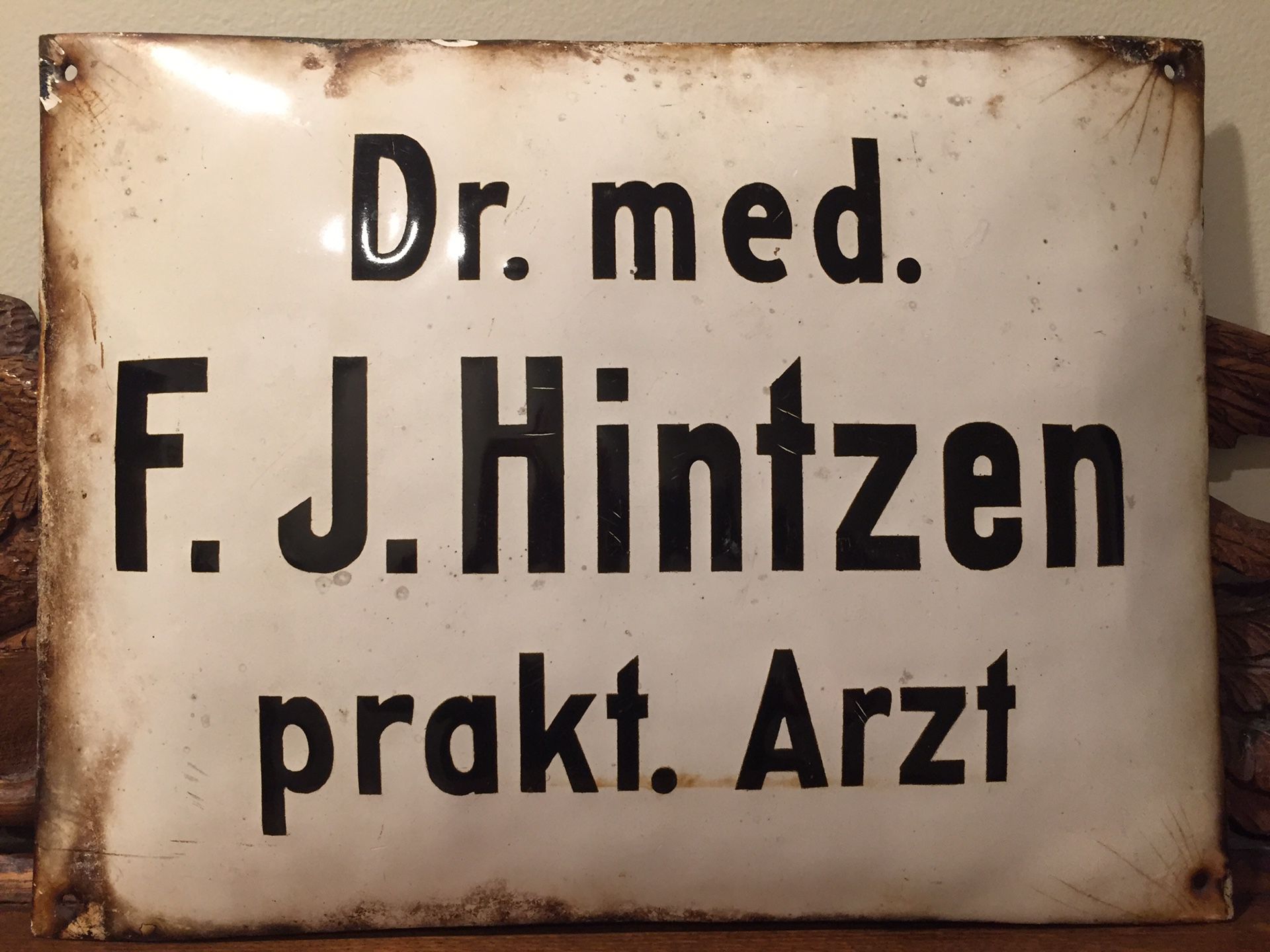 Enamel Physicians sign from Germany