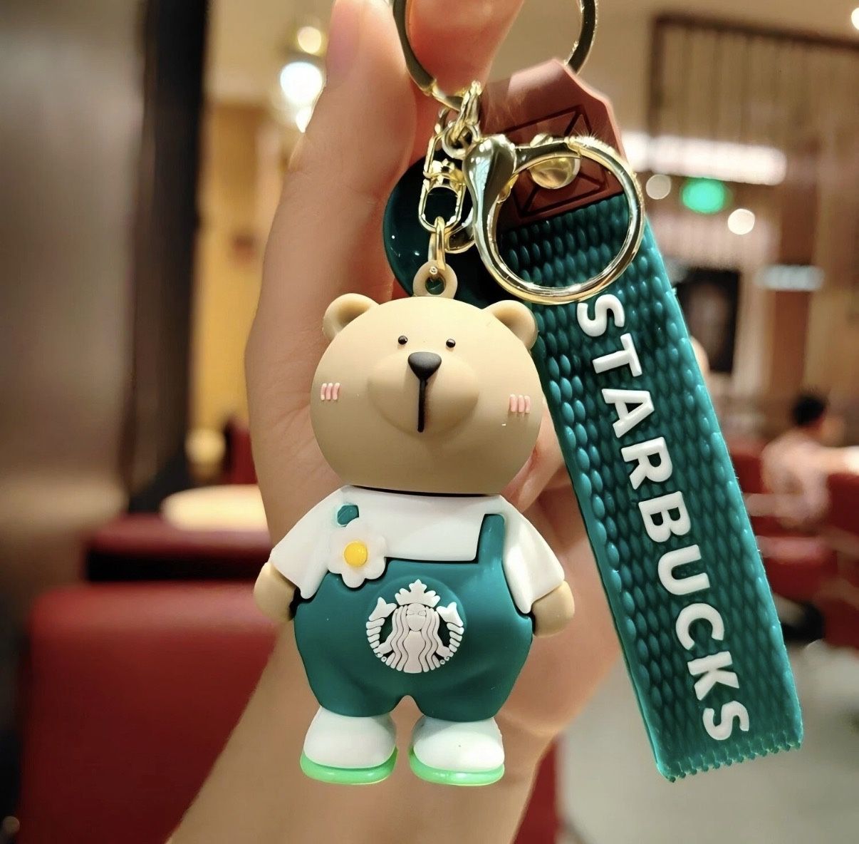 NEW PVC Starbucks Key Chain Cute teddy bear doll Keychain Bag Pendant gift
