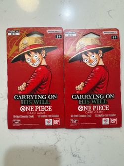 2x One Piece OP-13 Carrying On His Will Sleeved Booster Pack TWO PACKS