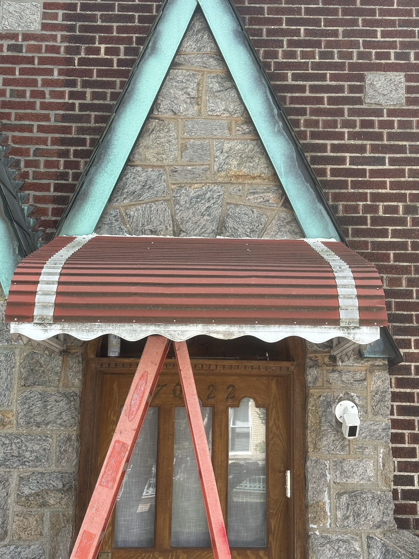 Red Aluminum Awning