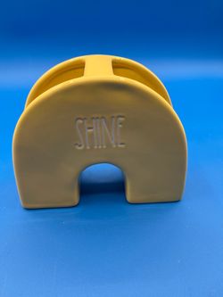 Rae Dunn yellow ceramic rainbow 2 compartments