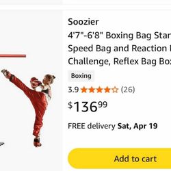 New Soozier Boxing Bag Stand