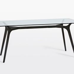 Modern Glass Top Rectangular Dining Table