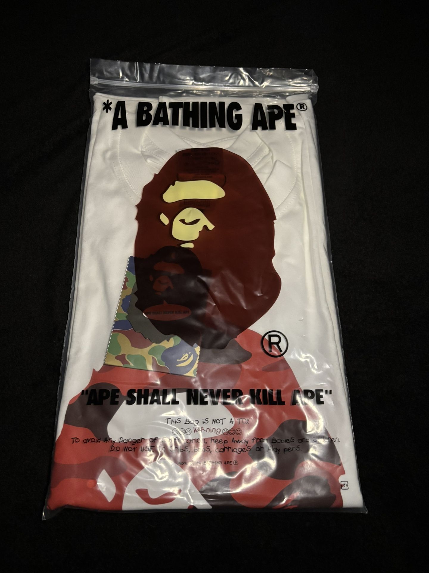 BAPE Color Camo By Bathing Tee Shirt White/red NEXT DAY SHIPPING SIZE M