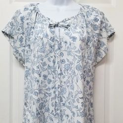 Blue Floral Top M