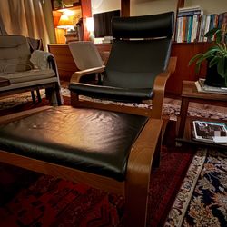 90’s Vintage IKEA Poang Arm Chair with Ottoman