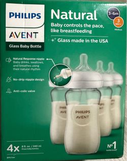 Philips Avent Natural Glass Baby Bottles, 4-Pack