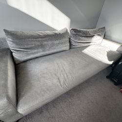 Grey suede couch