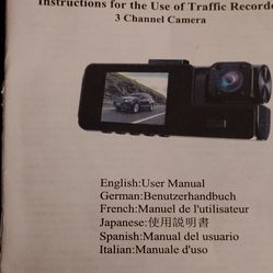 3lenses 1080P Car Dash Camera Video DVR Recorder Front, Inside and Rear Night Vision