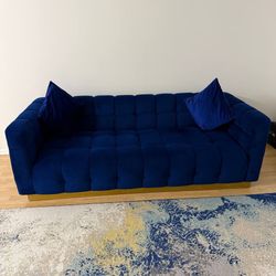 VELVET BLUE SOFA