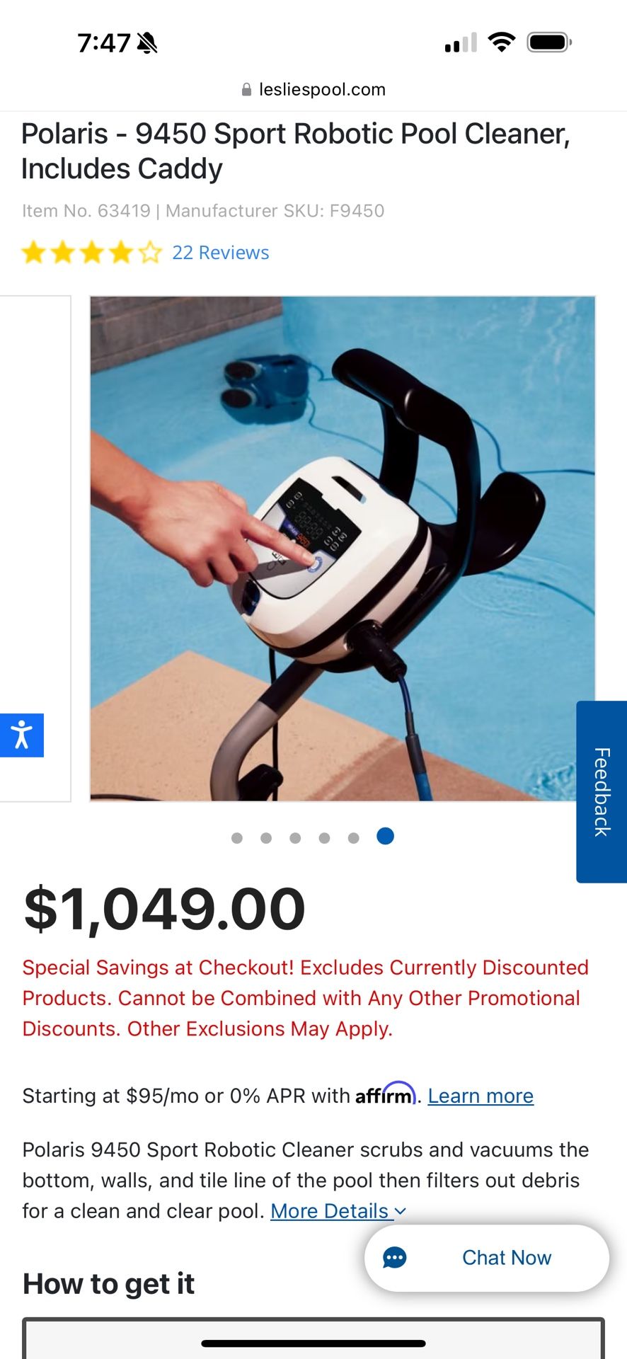 Polaris 9650iQ Sport Pool Vacuum