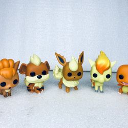 Lot Of 5 - Loose Pokemon Funko Pops, Flareon, Charmander, Vulpix, Ponyta- (READ)
