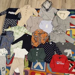 0-12 Month Baby Boys Clothes Mixed Bundle (33 Pieces)