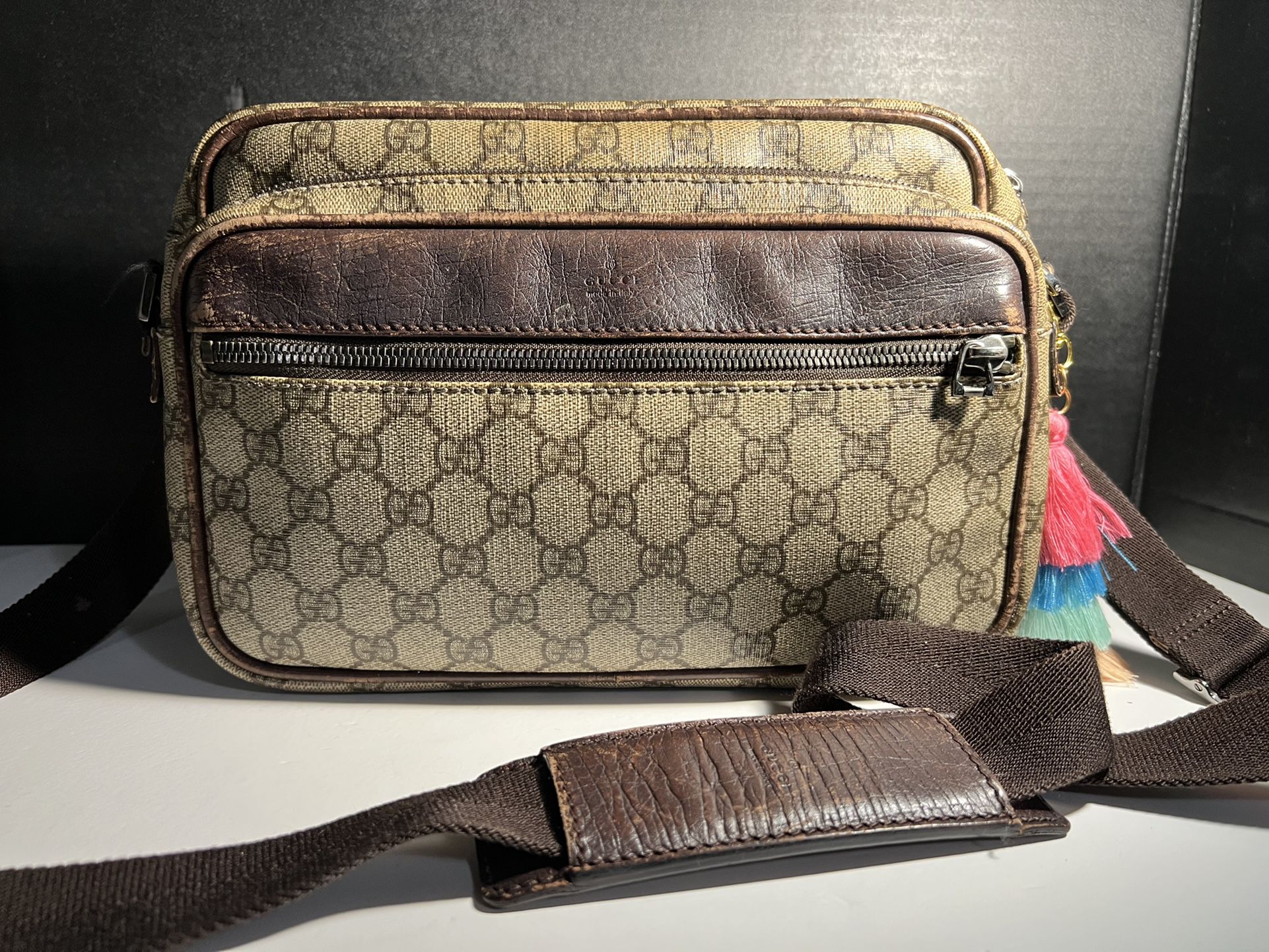Vintage Gucci Crossbody Bag Brown Pvc