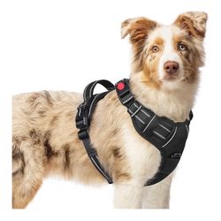 Rabbitgoo Dog Harness Medium Sized, No Pull Pet Harness With 3 Buckles, Adjustable Soft Padded Vest
