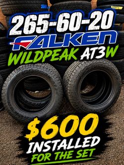 USED 265-60-20 FALKEN WILDPEAK AT3W TIRES