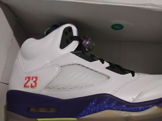 Air Jordan 5 Retro White Purple Sneakers