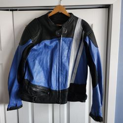 Vintage Padded Leather Motorcycle Jacket