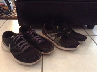 Two pairs of running shoes both size 6
