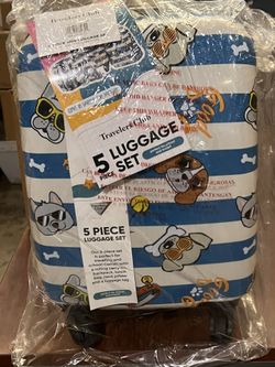 Travels Club 5 piece Kids Luggage Set -Pattern Dog