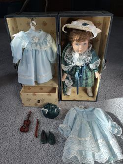 Victorian Doll With Her Own Closet/trunk   