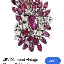 Absolutely Beautiful Natural Ruby & Diamond Clustet