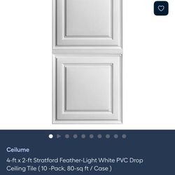 Stratford Feather-light White PVC Drop Ceiling Tile