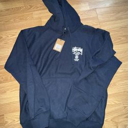 Stussy Navy World Tour Hoodie Size XL