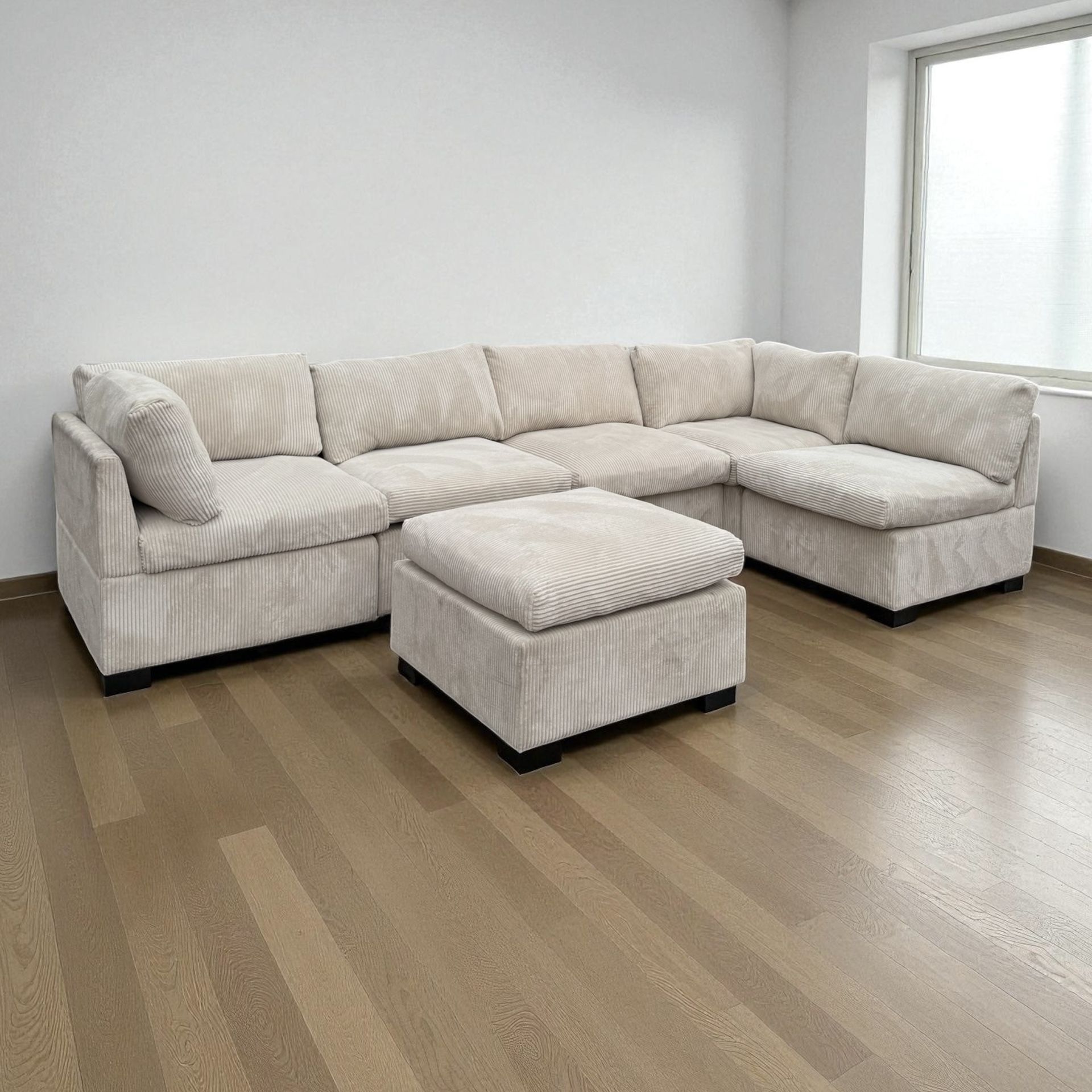 Beige Modular Sectional Couch