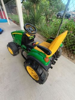 Kids riding tractor
