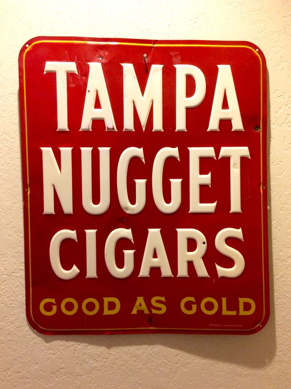 1950 S Tampa Nugget Cigars Store Advertising Sign For Sale In Fort
