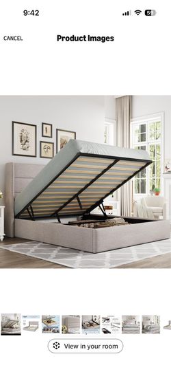 Bed frame queen with storage