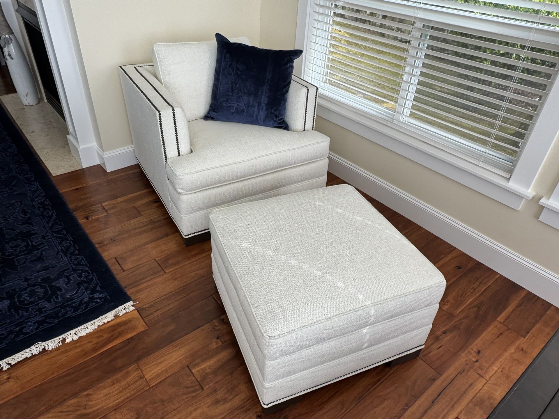 Ethan Allen Soft Couch And Ottoman Set