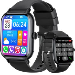 LESHIDO Smart Watch, Smart Watch for Android Phones - 2.01" HD Screen Fitness Tracker with AI Voice Assistant Built-in, Bluetooth Calling, Heart Rate/