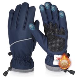 Winter Gloves Waterproof Windproof for Mens Women, Thermal Warm for Cold Weather Size XL